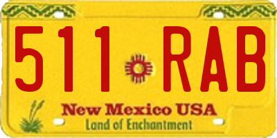 NM license plate 511RAB