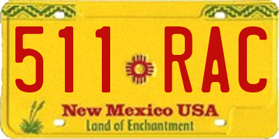 NM license plate 511RAC