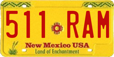 NM license plate 511RAM