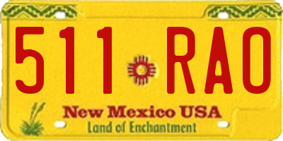 NM license plate 511RAO