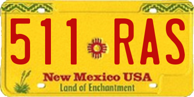 NM license plate 511RAS