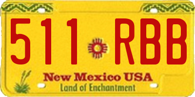 NM license plate 511RBB