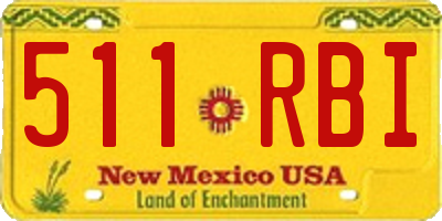 NM license plate 511RBI
