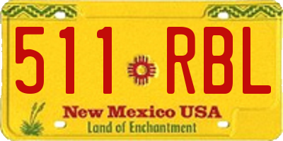 NM license plate 511RBL