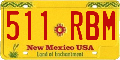 NM license plate 511RBM