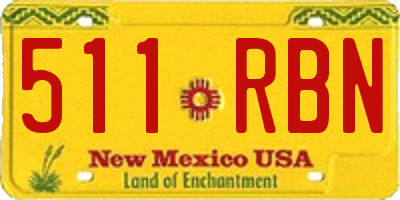 NM license plate 511RBN