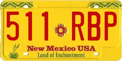NM license plate 511RBP