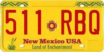 NM license plate 511RBQ