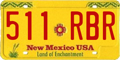 NM license plate 511RBR