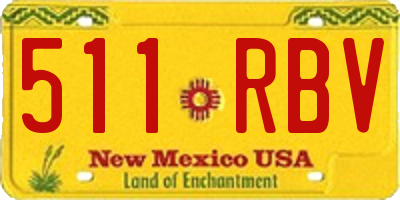 NM license plate 511RBV