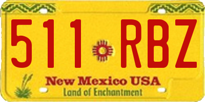 NM license plate 511RBZ