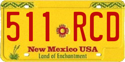 NM license plate 511RCD