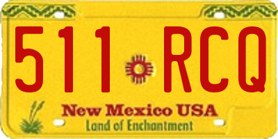 NM license plate 511RCQ