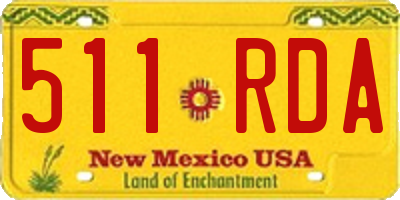 NM license plate 511RDA