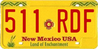 NM license plate 511RDF