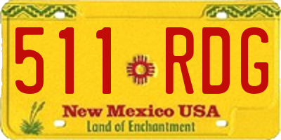 NM license plate 511RDG