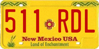 NM license plate 511RDL