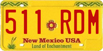 NM license plate 511RDM