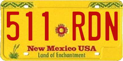 NM license plate 511RDN