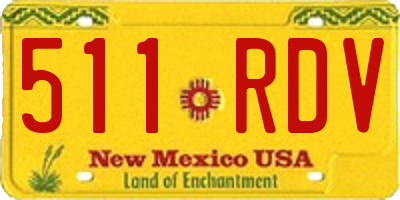 NM license plate 511RDV