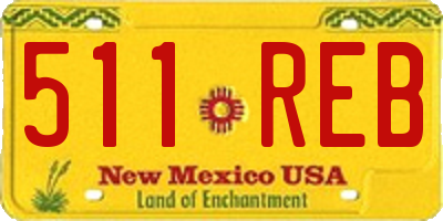 NM license plate 511REB