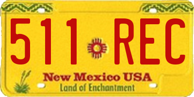 NM license plate 511REC