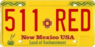 NM license plate 511RED