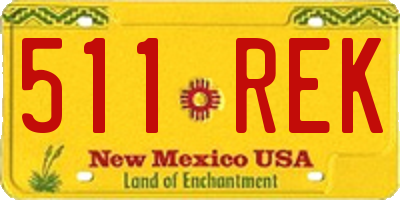 NM license plate 511REK