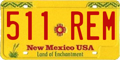NM license plate 511REM