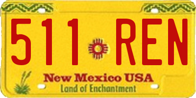 NM license plate 511REN