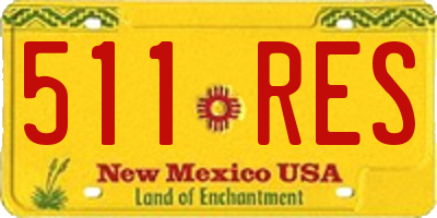 NM license plate 511RES