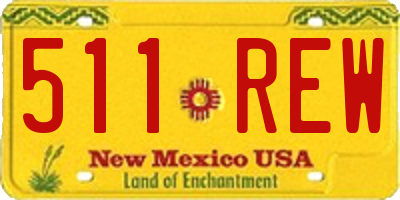 NM license plate 511REW
