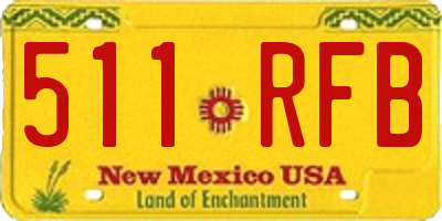NM license plate 511RFB