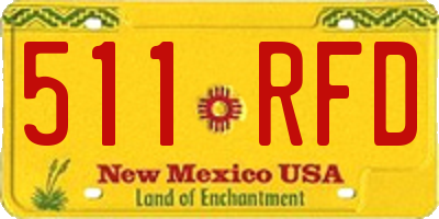 NM license plate 511RFD
