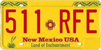 NM license plate 511RFE