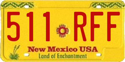 NM license plate 511RFF