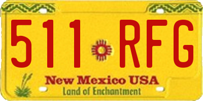 NM license plate 511RFG