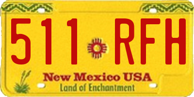 NM license plate 511RFH