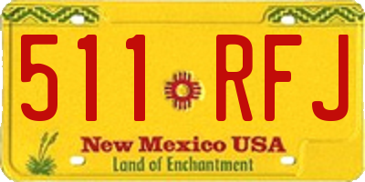 NM license plate 511RFJ