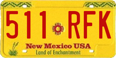 NM license plate 511RFK