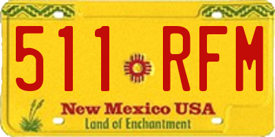 NM license plate 511RFM