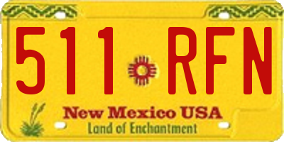 NM license plate 511RFN