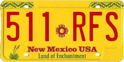 NM license plate 511RFS