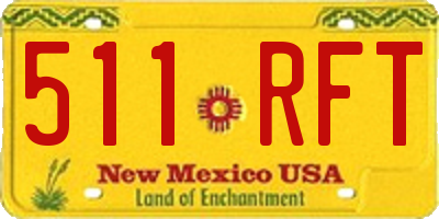 NM license plate 511RFT