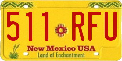 NM license plate 511RFU