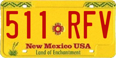 NM license plate 511RFV