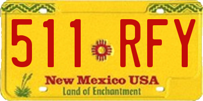 NM license plate 511RFY