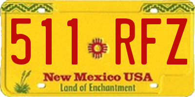 NM license plate 511RFZ