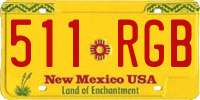 NM license plate 511RGB