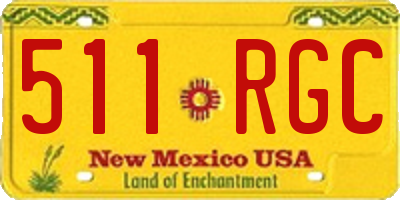 NM license plate 511RGC